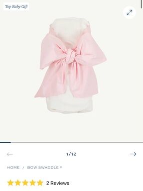 TBBC Pink Bow Swaddle Baby
